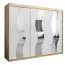 Schuifdeurkast / kleerkast met spiegel Hacho 06, kleur: Sonoma eiken / mat wit - afmetingen: 200 x 250 x 62 cm ( H x B x D)