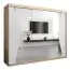 Schuifdeurkast / kledingkast Naranco 06 met spiegel, kleur: Sonoma eiken / mat wit - afmetingen: 200 x 250 x 62 cm ( H x B x D )