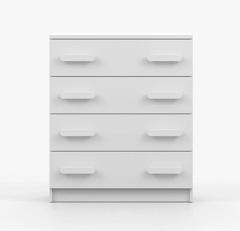 80 cm brede ladekast / commode / Wit / Smolikas 25 / 4 ruime lades / 90 x 80 x 40 cm / witte houten handgrepen / Kinderen / Tieners
