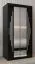 Schuifdeurkast / kledingkast met spiegel Tomlis 01A, kleur: Zwart - Afmetingen: 200 x 100 x 62 cm (H x B x D)