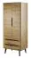 Schrank mit zwei Schubladen Polmadie 11, Farbe: Eiche Artisan / Schwarz - Abmessungen: 197 x 80 x 56 cm (H x B x T)