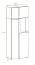 Vitrine kast met LED verlichting Jordalsgrenda 01 | Eiken / Zwart | 10 vakken | vier deuren | Push-to-open | 70 x 40 x 195 cm (L x D x H) | woonkamer