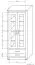 Vitrinekast Kundiawa 30, kleur: Sonoma eiken licht / Sonoma eiken donker - afmetingen: 200 x 80 x 40 cm (H x B x D)