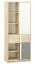 Jugendzimmer - Schrank Greeley 03, Farbe: Buche / Weiß / Platingrau - Abmessungen: 199 x 80 x 40 cm (H x B x T), mit 2 Türen, 1 Schublade und 10 Fächern
