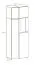 Grote vitrinekast Stura 02, kleur: wit hoogglans/grijs - Afmetingen: 195 x 70 x 40 cm (H x B x D), met 10 vakken en push-to-open functie