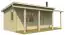 Buiten sauna / saunahuis Moritzhorn 04 incl. vloer - 70 mm blokhut profielplanken, grondoppervlakte: 24,6 m², dubbel hellend dak