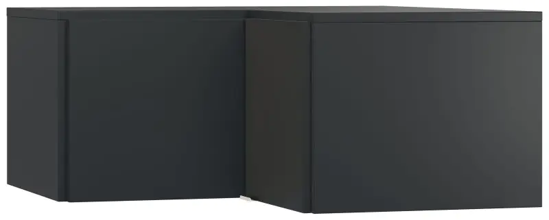 opzetkast voor hoekkledingkast Chiflero, kleur: zwart - Afmetingen: 45 x 102 x 104 cm (H x B x D)