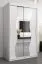 Schuifdeurkast / Kast Robinyera 02 met Spiegel, Kleur: mat wit - Afmetingen: 200 x 120 x 62 cm (H x B x D)