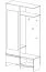 Garderobe / kapstok met spiegel Tarouca 01 / 210 x 110 x 38 cm / Kasjmier / Crème Torro / 2 opvouwbare vakken / 4 jashaken / 2 opvouwbare vakken / Tweekleurig / Veel ruimte
