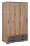 schuifdeurkast / kledingkast Sidonia 10, kleur: Artisan eik / grijs - afmetingen: 203 x 118 x 61 cm (H x B x D)