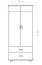 kledingkast massief grenenhout natuur Columba 04 - Afmetingen 195 x 80 x 59 cm (H x B x D)