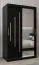 Schuifdeurkast / kledingkast met spiegel Tomlis 02B, kleur: Zwart - Afmetingen: 200 x 120 x 62 cm (H x B x D)