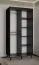 Smalle schuifdeurkast met spiegel Jotunheimen 206, kleur: zwart - Afmetingen: 208 x 100,5 x 62 cm (H x B x D)