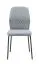 Hellgrauer Stuhl Maridi 242, 92 x 47 x 56 cm, stilvolle Rückenlehne mit Rautensteppung, Stoffbezug, schwarze pulverbeschichtete Metallbeine, sehr stabil