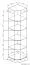 Vitrine / Eckvitrine Kavieng 24, Farbe: Eiche / Weiß - Abmessungen: 200 x 60 x 60 cm (H x B x T)