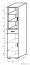 Vitrinekast Ciomas 30, kleur: Sonoma eiken / grijs - Afmetingen: 190 x 40 x 40 cm (H x B x D)