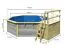 Pool Modell 2 X SET aus Holz, Farbe: Wassergrau, Ø 508 cm, inkl. Leitern & Terrasse