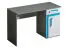 Jeugdkamer - bureau Oskar 09, kleur: antraciet / wit / blauw - 80 x 120 x 50 cm (H x B x D)