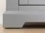 Vitrinekast Gimone 03, in grijs, twee laden, afmetingen: 140 x 95 x 41 cm, soft-close functie, gemaakt van Fins grenen, zes vakken, een glazen deur, klassiek