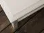 Weißer Couchtisch Gyronde 06 mit großer Schublade, Kiefer Vollholz, 122 x 71 x 48 cm, Griffe silberfarben und aus Metall, Soft Close System