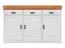 Siteboard kast / dressoir Jabron 01, massief grenen, kleur: wit / grenen - 88 x 140 x 43 cm (H x B x D)