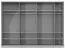  draaideurkast / kleerkast met LED-lijst Siumu 26, kleur: wit / wit hoogglans - 226 x 322 x 60 cm (H x B x D)