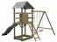 Speeltoren S18B incl. golfglijbaan, dubbele schommel aanbouw, zandbak en houten ladder - Afmetingen: 311 x 369 cm (B x D)
