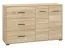 Sideboard kast /dressoir Vacaville 25, kleur: licht Sonoma eiken - afmetingen: 85 x 138 x 40 cm (H x B x D), met 2 deuren, 3 laden en 2 vakken.
