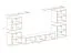 Kongsvinger 29 hangelement, kleur: wit hoogglans / eiken Wotan - Afmetingen: 150 x 320 x 40 cm (H x B x D), met vijf deuren