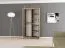 Schiebetürenschrank / Kleiderschrank mit Spiegel Tomlis 01A, Farbe: Weiß matt / Eiche Sonoma - Abmessungen: 200 x 100 x 62 cm (H x B x T)
