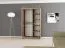 Schiebetürenschrank / Kleiderschrank mit Spiegel Tomlis 02B, Farbe: Weiß matt / Eiche Sonoma - Abmessungen: 200 x 120 x 62 cm (H x B x T)