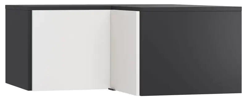 opzetkast voor hoekkledingkast Vacas 40, kleur: zwart / wit - Afmetingen: 45 x 102 x 104 cm (H x B x D)
