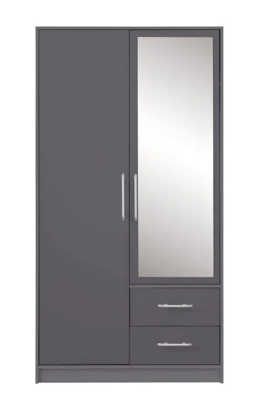 Kledingkast met functioneel design Hannut 40, kleur: antraciet - Afmetingen: 190 x 100 x 56 cm (H x B x D)