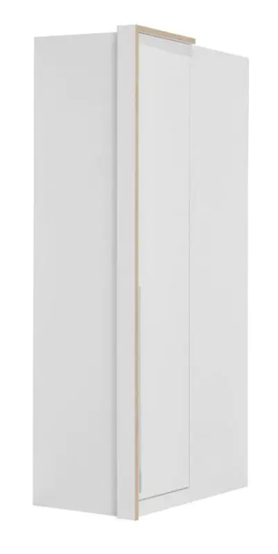 Draaideurkast / hoekkledingkast Cerdanyola 04, kleur: eiken / wit - afmetingen: 216 x 106 x 56 cm (H x B x D)