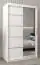 Schuifdeurkast / kledingkast Jan 02B met spiegel, kleur: mat wit - Afmetingen: 200 x 120 x 62 cm ( H x B x D)