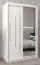 Schuifdeurkast / kleerkast met spiegel Tomlis 02B, kleur: mat wit - Afmetingen: 200 x 120 x 62 cm (H x B x D)
