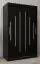 schuifdeurkast / kledingkast Pilatus 02, kleur: Zwart - Afmetingen: 200 x 120 x 62 cm ( H x B x D)