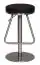 Gestoffeerde barkruk Apolo 173, kleur: zwart / chroom, driehoekige voetensteun & in hoogte verstelbaar + draaibaar