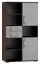 Open kast Tabubil 18, Kleur: Wengé / Grijs - Afmetingen: 145 x 80 x 41 cm (H x B x D)
