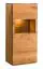 Vitrinekast Lencois 27, kleur: blank / natuur, massief eiken geolied en geborsteld, rechtsdraaiende deur - afmetingen: 136 x 62 x 39 cm (H x B x D)
