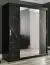 elegante kledingkast met 10 vakken Etna 61, kleur: mat zwart / zwart marmer - afmetingen: 200 x 180 x 62 cm (H x B x D), met voldoende opbergruimte