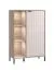 Ladekast / highboard met één deur Zitiste 06, kleur: eiken grijs / kasjmier, zes vakken, ABS randen, afmetingen: 131 x 86,5 x 40 cm, poten & handgrepen: Metaal