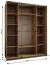 Kledingkast / schuifdeurkast / kleur: Artisan eiken / spiegel / soft-close / 2 kledingstangen / 245,5 x 190 x 64 cm / 2 schuifdeuren / 6 vakken