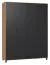 Draaideurkast / kledingkast Leoncho 15, kleur: eiken / zwart - Afmetingen: 239 x 185 x 57 cm (H x B x D)