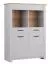 Vitrinekast Torrelavega 04, kleur: Artisan eik / lichtgrijs - Afmetingen: 200 x 63 x 42 cm (H x B x D)