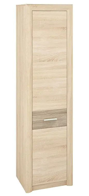 Kast Mesquite 03, kleur: Sonoma eiken licht / Sonoma Oak Truffel, deurscharnier links - afmetingen: 199 x 54 x 40 cm (h x b x d), met 1 deur en 6 vakken