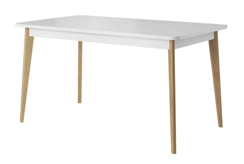 Eettafel Maryhill 02, kleur: eiken Riviera / wit - afmetingen: 140 - 180 x 80 cm (L x B)
