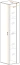 Moderne Hängevitrine Fardalen 13, Farbe: Weiß - Abmessungen: 180 x 30 x 30 cm (H x B x T), Türanschlag beidseitig montierbar