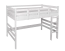 Hochbett für Erwachsene "Easy Premium Line" K23/n, Buche Vollholz massiv weiß lackiert, teilbar - Liegefläche: 120 x 190 cm