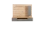 Woonwand / wandmeubel Benalmadena 03, kleur: Artisan eik / glanzend grijs - afmetingen: 150 x 180 x 38 cm (H x B x D)